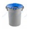 BALDE CINZA C/ TAMPA FUNIL AZUL 52L