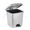 BALDE RETANGULAR CINZA METALIZADO C/ PEDAL15L