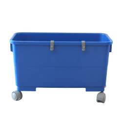BALDE RETANGULAR AZUL C/ RODAS 22L
