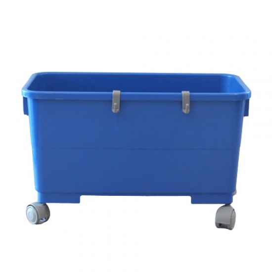 BALDE RETANGULAR AZUL C/ RODAS 22L