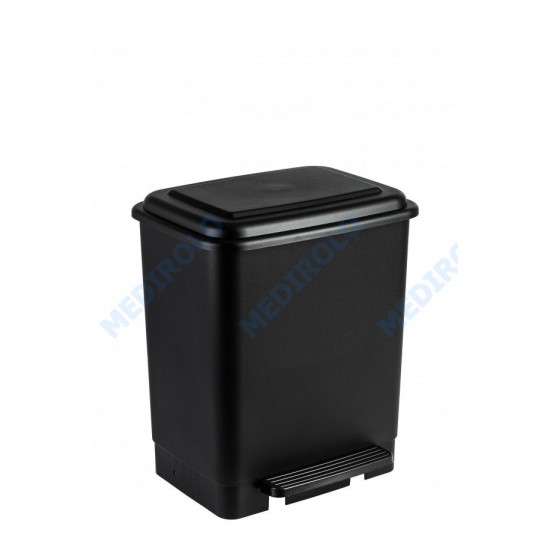 BALDE RETANGULAR C/ PEDAL PRETO 26L