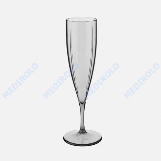 CAIXA C/ 6 FLUTES CHAMPANHE CINZA