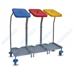 CARRO LAVANDARIA TRIPLO 70L C/ PEDAL E SUPORTE P/ SACO