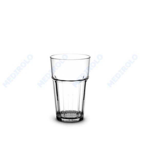 CAIXA C/ 12 COPOS POLICARBONATO TRANSPARENTE FACETADO 30 CL