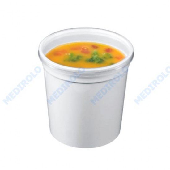 TAÇA SOPA PLÁSTICO REUTILIZÁVEL C/ TAMPA 1000ML - PACK 50 UN.