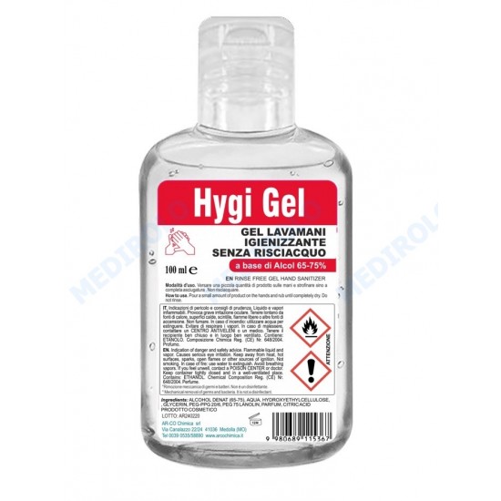 HIGIENIZANTE DE MÃOS 70º HYGI GEL 100ML HIGIENIZANTE DE MÃOS 70º HYGI GEL 100ML