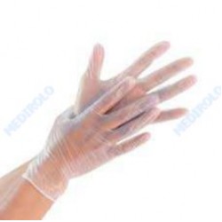 LUVAS VINIL S/ PÓ M-  EMB. C/ 100 UN.