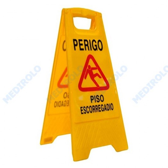 PLACA DE AVISO CHÃO ESCORREGADIO