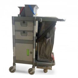 CARRO HOSPITALAR (FECHADO) BRIX CINZA (3 BALDES E SACO) CARRO HOSPITALAR (FECHADO) BRIX CINZA (3 BALDES E SACO)