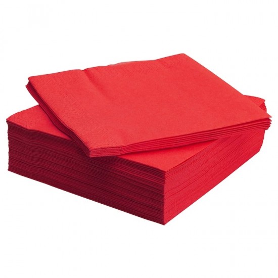 CX GUARDANAPOS 40x40 PP VERMELHO 24MX50G