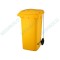 CONTENTOR AMARELO 240L C/ RODAS C/ PEDAL