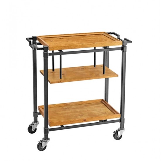 CARRO FOOD SERVICE 91,4x44,5x99 CM NATURAL MADEIRA