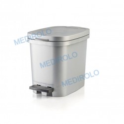 BALDE CINZA METALIZADO C/ PEDAL 10L