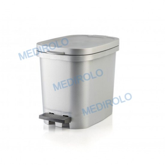 BALDE CINZA METALIZADO C/ PEDAL 10L