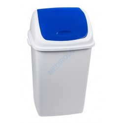 PAPELEIRA BRANCA C/ TAMPA BASCULANTE AZUL 25L