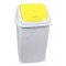 PAPELEIRA BRANCA C/ TAMPA BASCULANTE AMARELA 25L