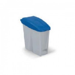 PAPELEIRA BRANCA C/ PEDAL AZUL 17 LT